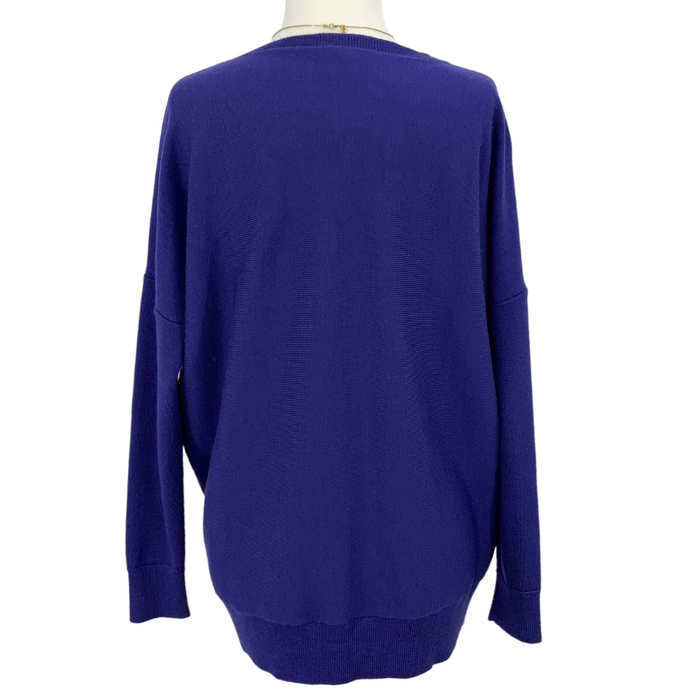 Eileen Fisher Petite Heathered Purple Merino Wool Sweater D1 - Picture 4 of 7